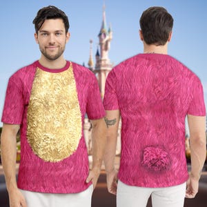 Lotso Bear Shirt, Pink Bear Costume Cosplay 3D Shirt, Toy Story Halloween Costume For Family Group T Shirt, Villain Halloween Toy Men Tee 画像 2