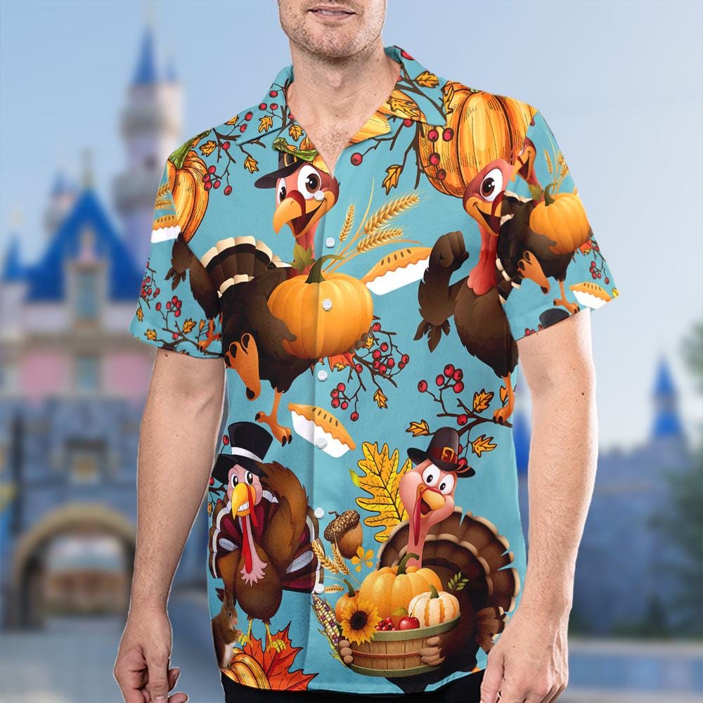 Disney Turkey For Thanksgiving Hawaiian Shirt, Thanksgiving Turkey Hawaii Shirt, Turkey All Over Print Button Up, Thanksgiving Holiday Shirt Shirthorizon