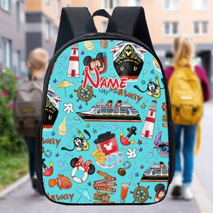 Personnalisez le sac à dos Mouse Diving imprimé en 3D, le sac à lunch Aloha Castaway Cay Cruise Trip, la gourde Cruise pour la rentrée