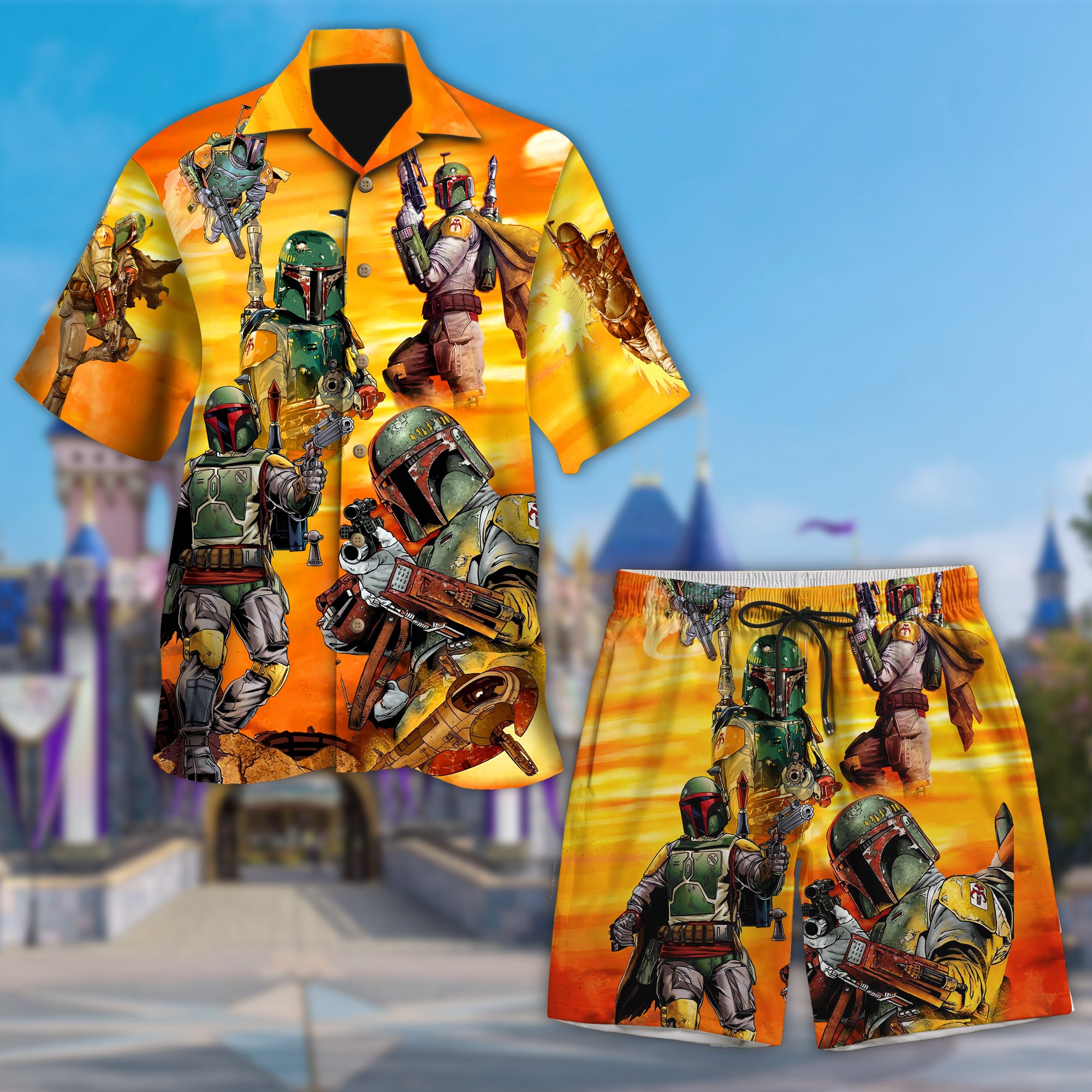 Space Movie Character Hawaii Shirt, Warrior Aiming Button Up Shirt Holiday