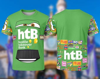 Chick Hicks Cars 3D Adult T-shirt, Cars Movie Over Print Shirt, Chick Hicks Character Cars Movie T-shirt, Chick Hicks Green Cars Shirt Gift