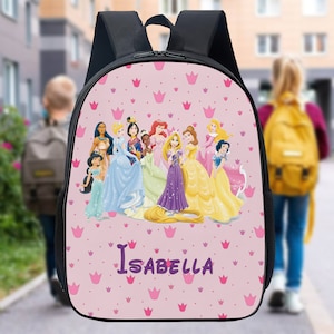 Sac à dos personnalisé film princesse, sac à lunch personnages, gourde Magic World, cartable princesse, cadeau de rentrée des classes