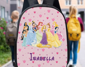 Personalized Princess Movie Backpack, Characters Lunch Bag, Magic World Water Bottle, Princess School Bag, Back To School Gift For Kids