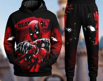 Superhero Deadpool Hoodie, Deadpool & Wolverine Movie 3D Adult T-shirt Hoodie, Deadpool All Over Print Shirt, Deadpool Hoodie Gift