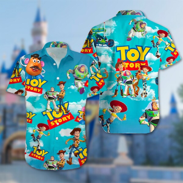 Toy Movie Hawaii Beach Shirt, Characters Button Up Shirt Holiday, Cartoon Hawaiian Shirt, Funny Shirt Gift, Toy 3D All Over Print Shirt