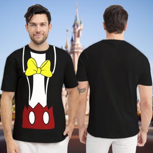 Mickey Mouse Costume T-Shirt, Mickey Mouse Cosplay Costume Tee, Mouse Character All Over Print Shirt, Halloween 3D T-Shirt, Costume 3D Tee afbeelding 1
