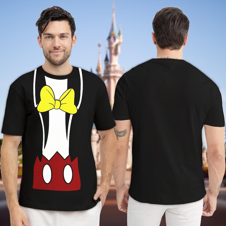 Mickey Mouse Costume T-Shirt, Mickey Mouse Cosplay Costume Tee, Mouse Character All Over Print Shirt, Halloween 3D T-Shirt, Costume 3D Tee afbeelding 1