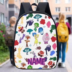 Personalize Inside Out 2 Characters Bottle, Cartoon Characters Backpack, Inside Out Character Lunch Bag, Customa Preschool Kid