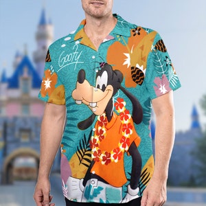 Disney Goofy Dog Hawaiian Shirt, Goofy Movie Button Up Shirt Holiday, Dog Hawaiian Shirt, Goofy Cartoon Movie 3D All Over Print Shirt