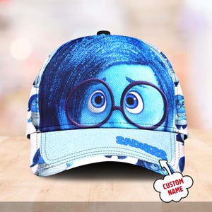 Sadness Emotion Character Classic Cap, Inside Out Cartoon Character Summer Vibe Baseball Cap, Sadness Summer Trip Hat, Gift For Kid Adult