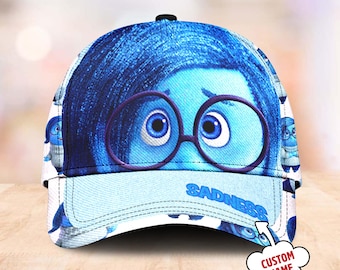Sadness Emotion Character Classic Cap, Inside Out Cartoon Character Summer Vibe Baseball Cap, Sadness Summer Trip Hat, Gift For Kid Adult