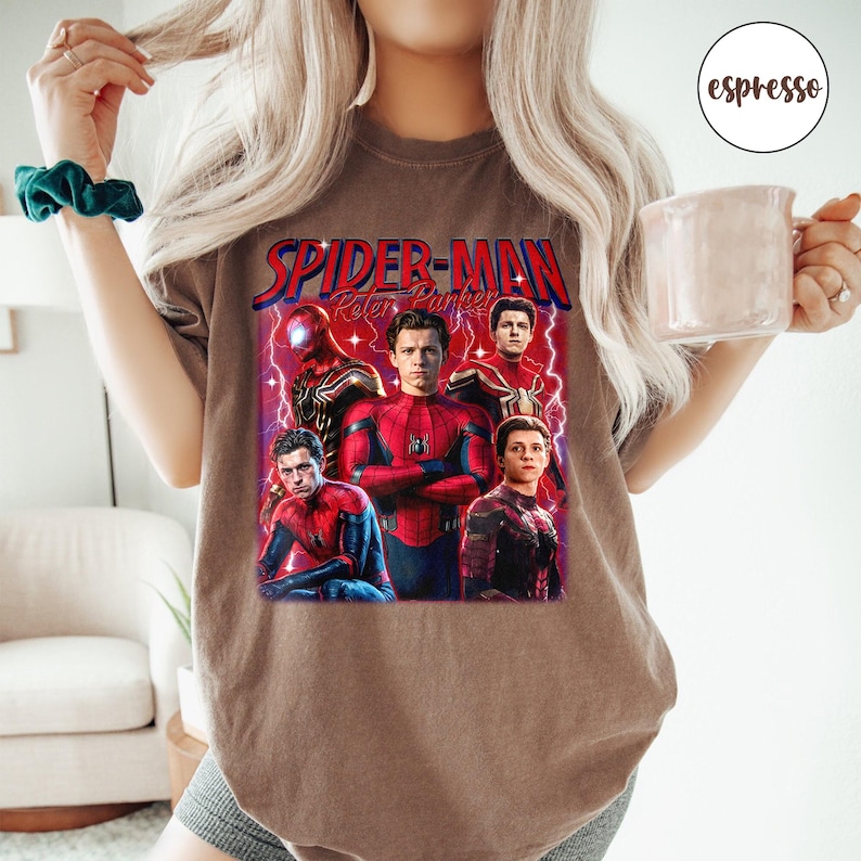 Comfort Color® Peter ParkerSpider Hero Movie Vintage Bootleg 90s Shirt, A Brand New Day Tee, MCU Marvel Superhero Tee, Disneyworld Trip bild 3