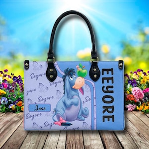 Custom Name Leather Bag, Donkey Bag, Cartoon Leather Crossbody Bag, Donkey Leather Handbag, Bear Movie Leather Shoulder Bag