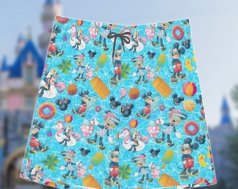 Mouse Couple Swimming Beach Shorts, Mouse Movie Beach Shorts, Mouse Hawaiian Short, Couple Short, Cartoon Short, Funny Short Gift