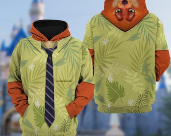 Nick Wilde Costume Hoodie, Zootopia Nick Wilde Fox Cosplay Costume,  Zootopia Halloween Costume, Magic Kingdom Matching Shirt