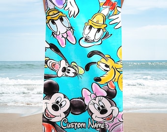 Mouse And Friends Beach Towels, Mouse Movie Beach Towels, Magic World Beach Towel, Mouse Beach Towel, Cartoon Beach Towel Gift