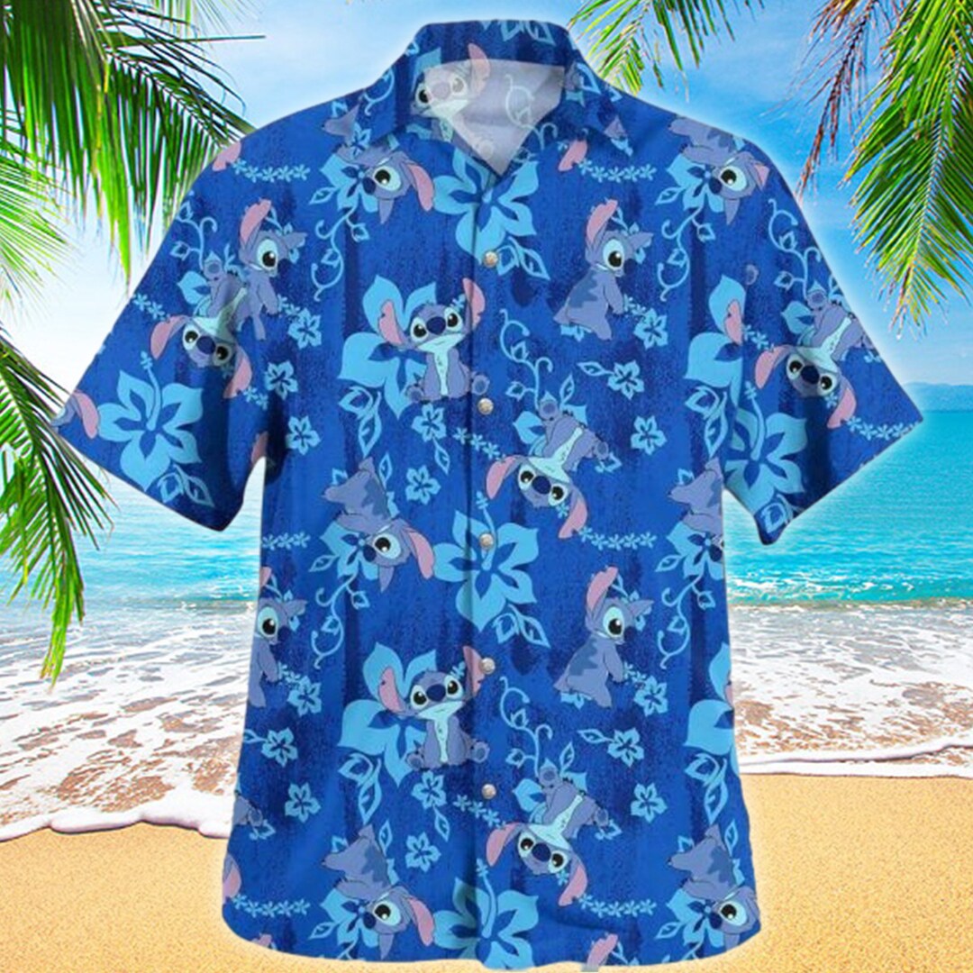 Blue Alien Character 3D All Over Printed Hawaiian Shirt, Funny Aloha ...