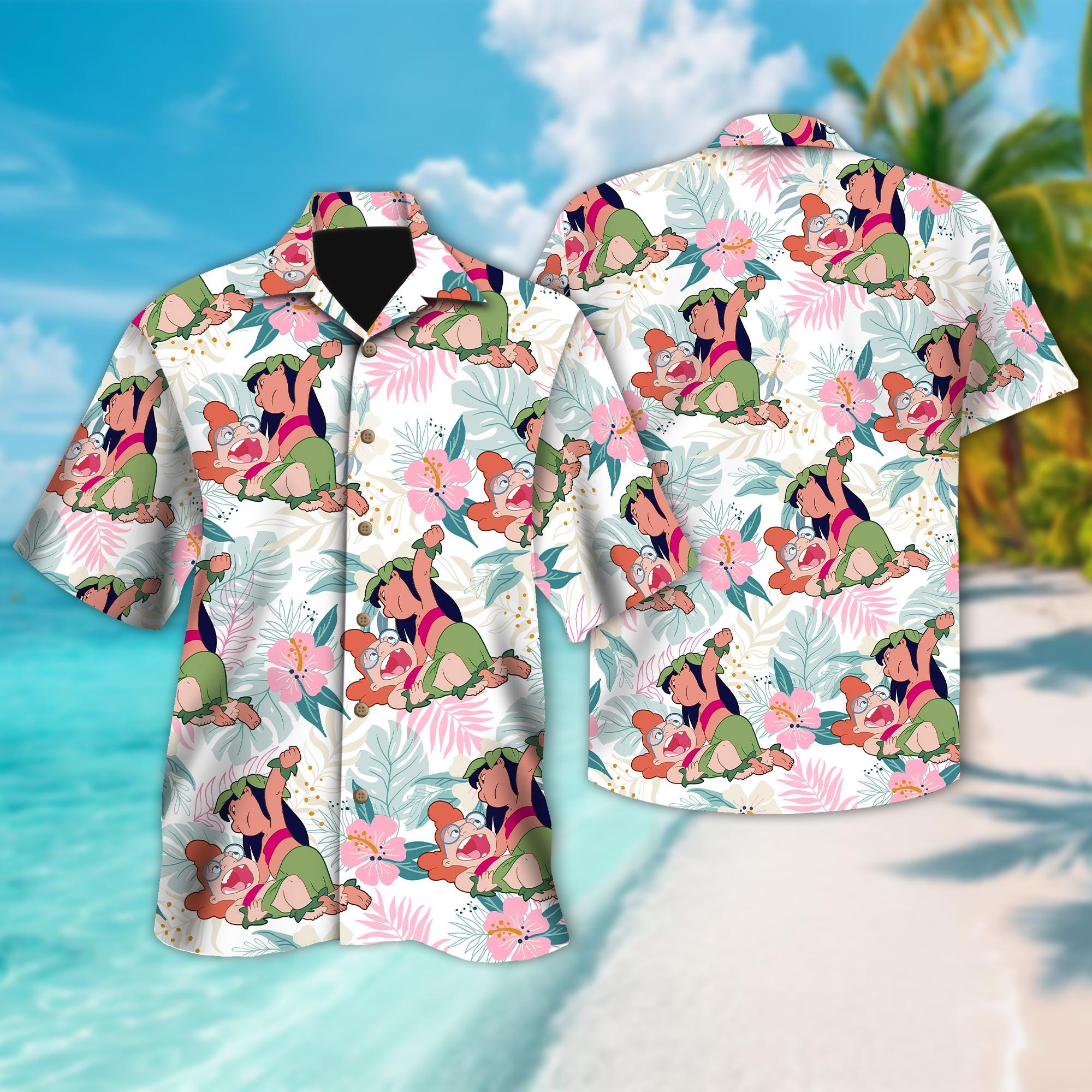 Discover Lilo And Stitch Hawaiian Shirt, Disney Stitch Hawaiian Shirt, Summer Trip Shirt, Stitch Flower Aloha Hawaii Shirt