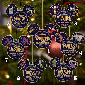 Customize Name Disney Family & Cruise Ship Acrylic Ornament, Cruise Line Ship Name Ornament,Family Cruise Ornament, Wish Magic Dream Fantasy
