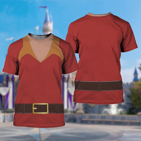 Strong Men Red Suit 3D T-Shirt, Halloween Cosplay Running Shirt, Beauty Princess An Beast, Halloween Costume For Family Group T Shirt