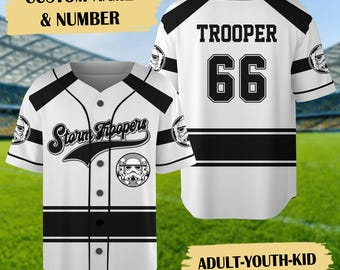 Personalized Warrior Uniserve Baseball Jersey, Custom Name White Warrior Jersey Shirt, Custom Number Space Movie Character Baseball Jersey