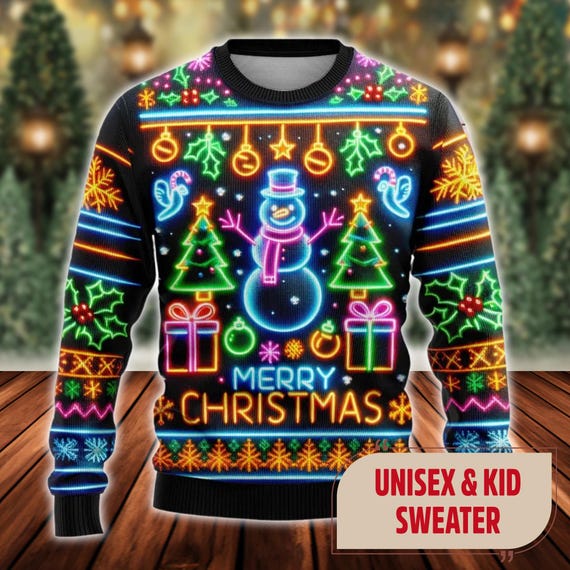 Neon christmas sweater hotsell