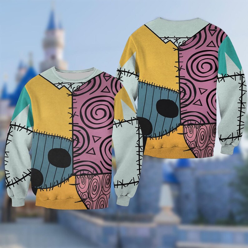 Sally Doll Halloween Costume All Over Print Hoodie, The Nightmare Before Christmas Cosplay Costume 3D Sweatshirt, 3D Halloween Party Outfit image 3