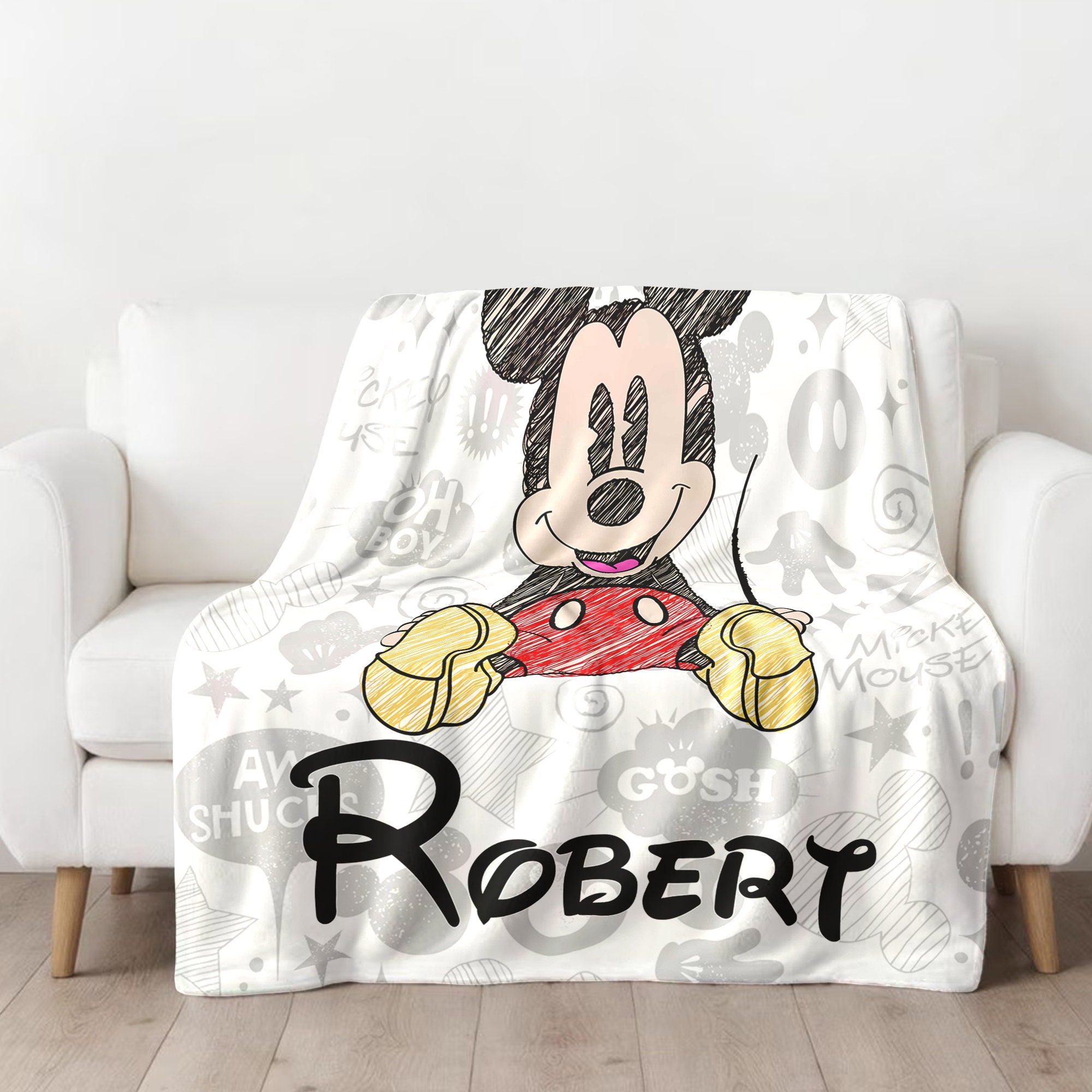 Mickey Mouse Blanket Etsy Canada