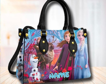 Personnalisez le sac en cuir La Reine des neiges Elsa Pincress, sac princesse Disney, sac bandoulière en cuir Olaf, sac à main princesse, sac à bandoulière en cuir