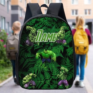 Personnalisez le sac à dos vert super-héros imprimé en 3D, sac à lunch géant héros, bouteille super héros, rentrée des classes héros, cadeau d'anniversaire
