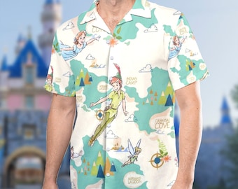 Peter Pan And Wendy Hawaii Shirt, Fairy And Friends Button Up Shirt, Peter Pan Hawaiian Shirt Gift, Cartoon 3D All Over Print Shirt