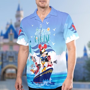 Disney Mickey and Friends Lets Cruise Hawaiian Shirt, Disney Cruise Hawaii Shirt, Mickey Mouse Cruise Ship, Disney Cruise Logo Tee