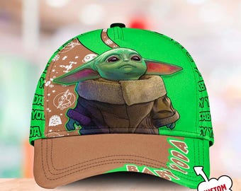 Outer Space Wars Classic Cap, Young Green Alien Animated Movie Character Baseball Cap, Summer Vacation Hat, Funny Gift For Kid And Adult