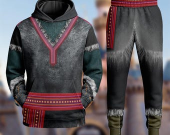 Frozen Kristoff 3D Halloween Costume Hoodie, Kristoff Frozen Cosplay Costume Sweatshirt, 3D Cosplay Costume Clothing, All Over Print Hoodie