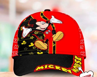 Iconic Happy Mouse Classic Cap, Happy Mouse Animated Movie Character Baseball Cap, Mouse Summer Trip Cartoon Hat, Gift For Kid And Adult