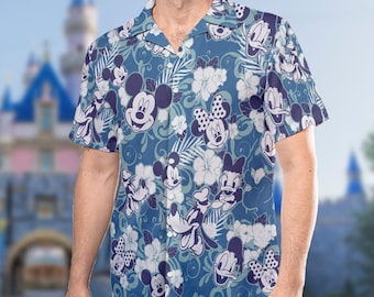 Disney Mickey Mouse Hawaiian Shirt, Minnie Mouse Aloha Shirt, Donald Daisy Duck Family Button Up, Goofy Summer Beach Hawaii Shirt
