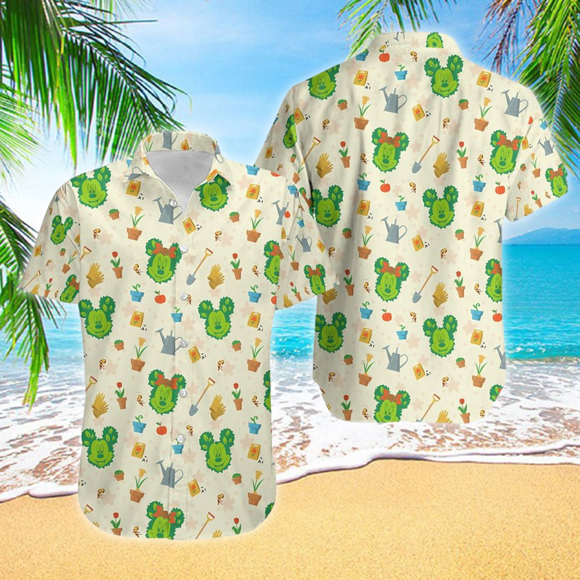 Discover Mouse Flower And Garden Hawaii Shirt, Mouse Movie Button Up Shirt Holiday, Cartoon Hawaiian Shirt Gift