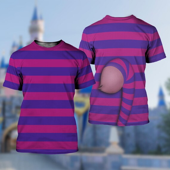 Cheshire Cat Purple Blue Stripe Cat Halloween 3D Shirt Halloween Costume Family Group T Shirt Mysterious Cat Character Cosplay Costume Tee Etsy