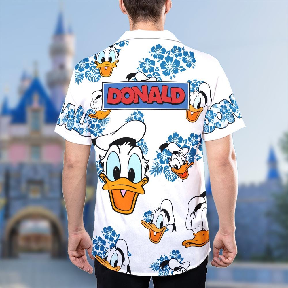 Disney Donald Duck Hawaiian Shirt, Donald Duck Floral Button Disney Donald Duck Hawaiian Shirt, Donald Duck Floral Button