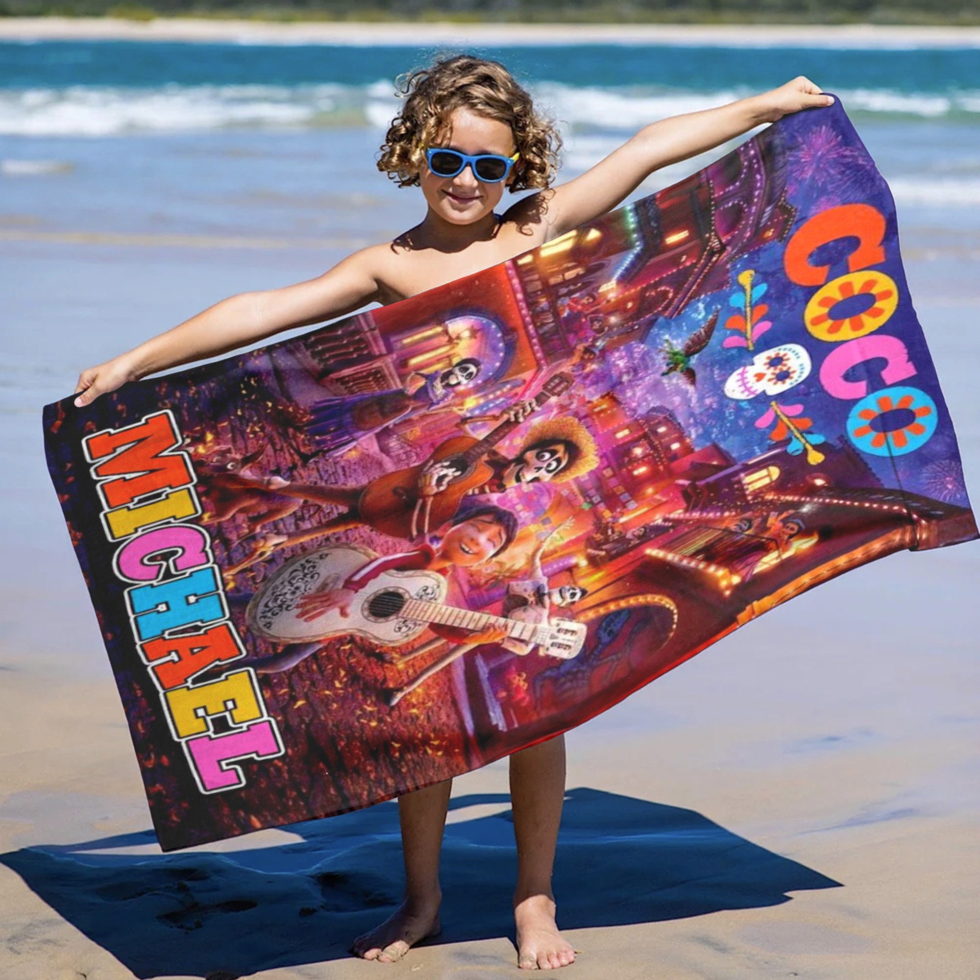 Personalized Family Emotional Movie Beach Towels, Custom Name Musical Movie Beach Towel