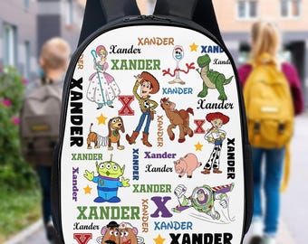 Personalized Toy Story Backpack, Disney Characters Lunch Bag, Toy Story Cartoon School Bag Gift, Disney Water Bottle, Back To School