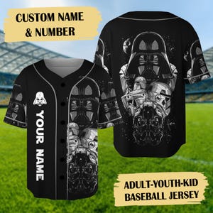 Personalized Star Wars Dart Vader 3D Baseball Jersey, Dart Vader Jersey Shirt, Star Wars Baseball Team Gift, Magic Kingdom Trip Outfit