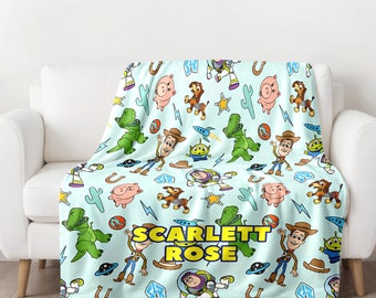 Personalized Toy Movie Blanket, Characters Blanket, Toy Movie Blanket Christmas Gift, Character Blanket, Toy Fleece Blanket, Toy Quilt