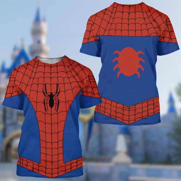 Spider Costume Men 3D T-Shirt, Spider Hero Halloween Party Shirt, Spider Suit Cosplay, Superhero Lover Halloween Group Matching Tee