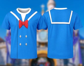 Donald Duck Cosplay Costume Shirt, Donald Halloween Costume T-Shirt, Donald Halloween Costume For Family Group Matching T Shirt