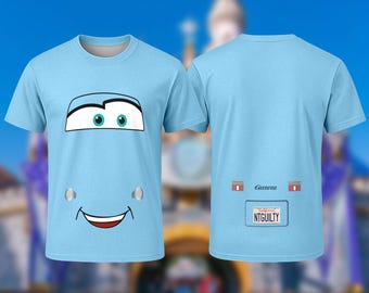 Sally Blue Car 3D Costume Shirt, Halloween Costume For Family Group T Shirt, Birthday Party Gift, Racing Car Shirt, Women Costume Cosplay