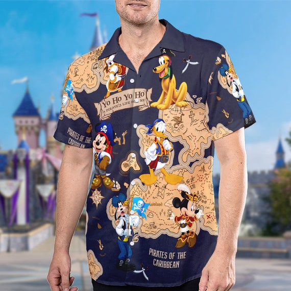 Disney Pirates of the Caribbean 3D All Over Printed Hawaiian Disney Pirates of the Caribbean 3D All Over Printed Hawaiian