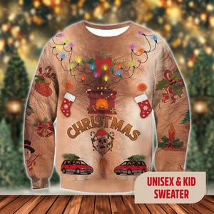 Christmas sweater hairy man discount