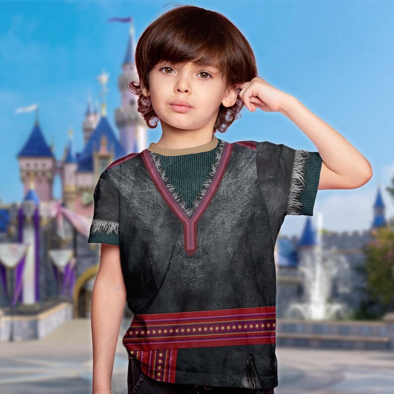 Kristoff Prince Character Cosplay Costume Shirt, Halloween Costume For Family Group 3D Hoodie, Frozen 3D Costume Vacation T-shirt image 3