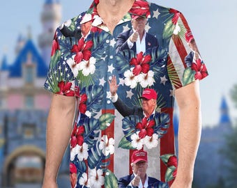 President Trump Election Make 4th July Great Again Hawaiian Shirt, Cool Patriotic America July Fourth Button Up Shirt, Independence Day